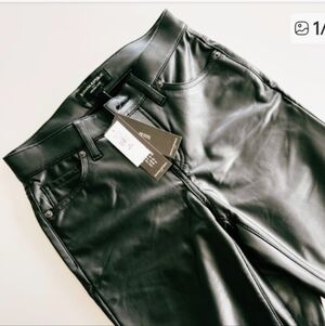 NWT! Banana Republic High Rise Black Faux Leather  Pants!